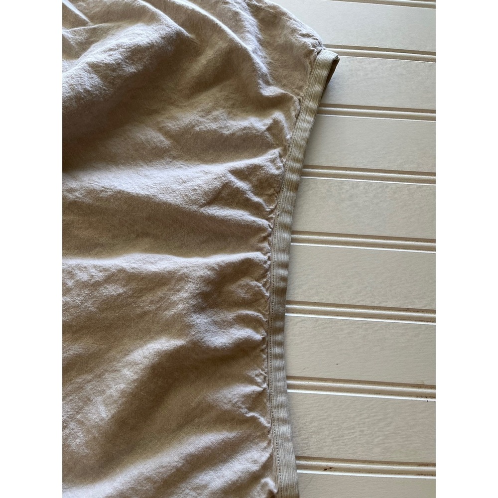 Nic + Zoe Beige Linen Blend Elastic Waist A-Line Skirt Womens Size 4 - Picture 4 of 5
